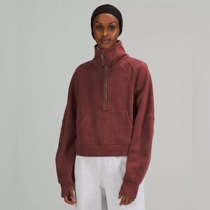 Lululemon Scuba Oversized Half-Zip Hoodie in Date Brown